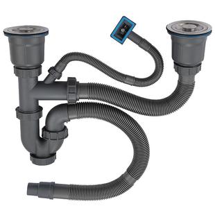 莱尔诗丹厨房洗菜盆水槽下水管道配件防臭虫洗碗池下水器双槽套装