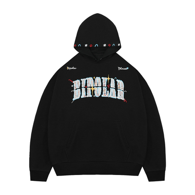 BIPOLAR彩点涂鸦流苏贴布卫衣