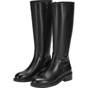 明星同款73hours女鞋女星私服冬季新款骑士靴厚底靴子显瘦长靴