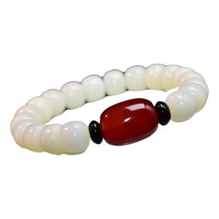 白玉菩提手链女佛珠手串男款手持念珠单圈菩提根珠子正品蜜蜡配饰