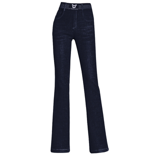 加绒牛仔裤女士高腰2025年新款冬季外穿羊羔绒棉裤加厚微喇叭长裤