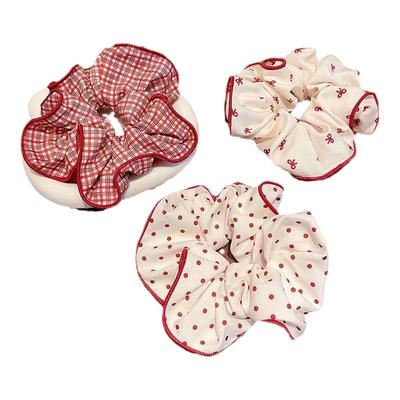 红色大肠发圈甜美波点发绳