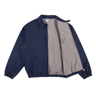 IDLT 落肩宽松廓形短宽外套细珠帆工装松紧收口老干部风翻领夹克