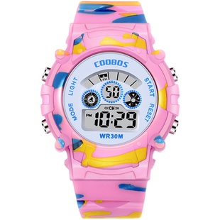 男孩女孩防水日历星期秒表夜光多功能运动电子表中小学生时尚手表