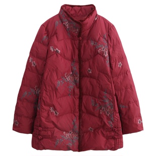 依佈中老年女士新中式羽绒服2025冬装新款加厚外套奶奶中长款上衣