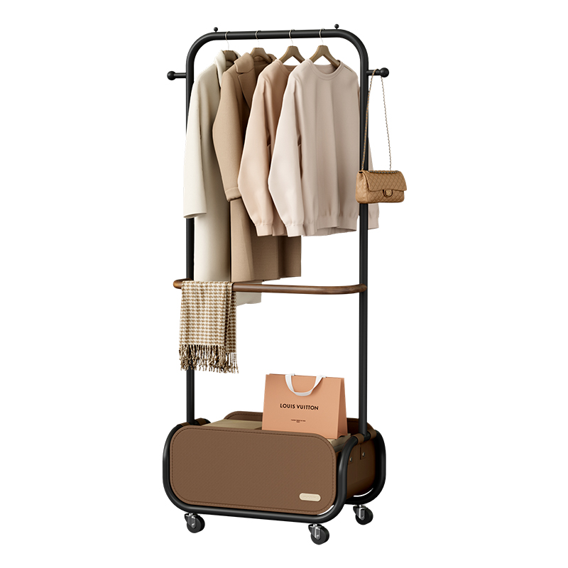 卧室落地挂衣架新款衣帽架移动实木玄关室内家用不占地衣服置物架