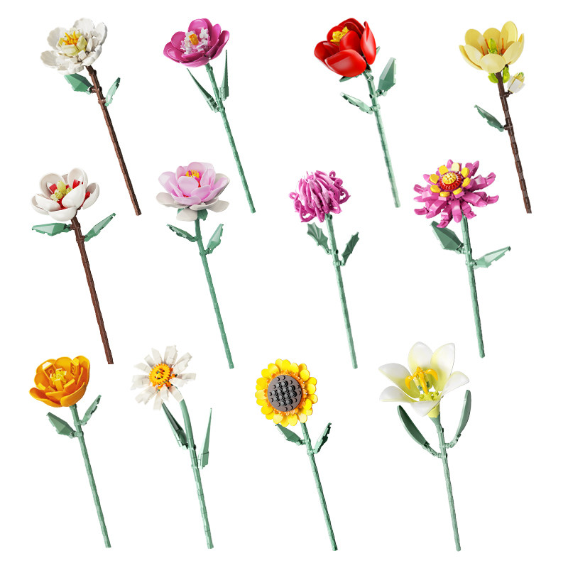 费米积木花束永生花拼装积木