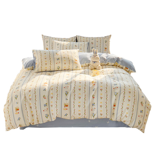 纯棉被套单件全棉150x200x230x240cm床单被罩1.5单人被单四件套