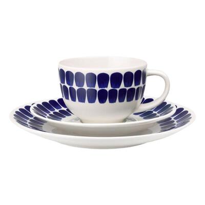 芬兰Arabia 24小时Tuokio 瓷餐具碗深盘子马克杯子咖啡杯碟钴蓝色