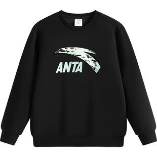 安踏儿童卫衣男童百搭套头衫2025年春季女童春装运动衫上衣