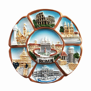 世界各地旅游纪念风景磁铁冰箱贴树脂手绘工艺品磁贴时尚家居装饰