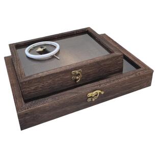 实木标本盒昆虫植物化石针插大号标本收纳盒展示框教学器材展示