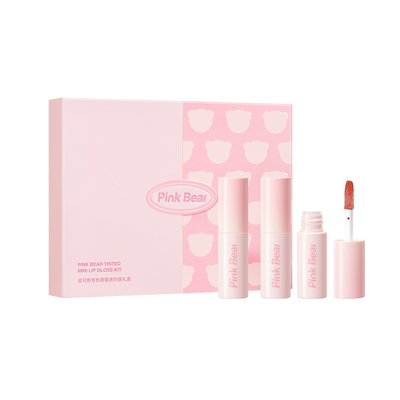 pinkbear皮可熊mini唇蜜唇泥礼盒唇釉化妆品礼物女生生日
