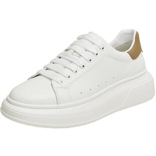 TATA他她时尚厚底休闲鞋百搭小白鞋男士真皮板鞋增高男鞋2025夏新