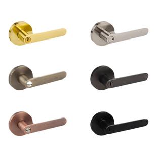 普佰特门锁室内三杆式执手锁房门锁单舌锁卧室卫生间锁具通用型黑