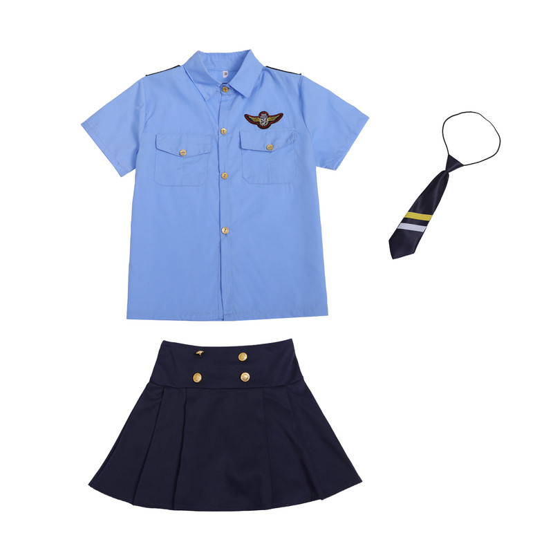 儿童机长服套装男女童空军演出服