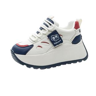 真皮内增高小白鞋2025新款小个子7cm增高鞋时尚休闲轻便厚底鞋女