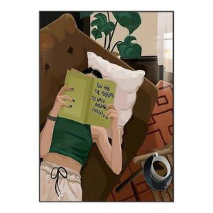 抽象人物艺术挂画高级感客厅背景墙装饰画治愈系小众卧室床头壁画