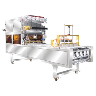 全自动餐盒封口机商用外卖气动封盒机锁保鲜盒塑料盒充氮气封口机豆腐盒杯碗盒封膜机连续式气调包装机铝箔盒