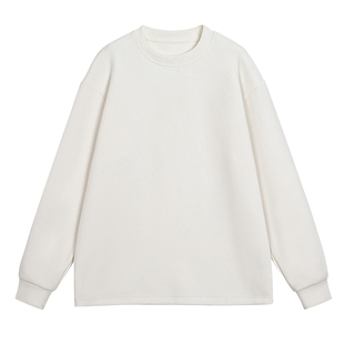 男士德绒打底衫男冬季加厚长袖t恤上衣白色圆领卫衣2025新款男装