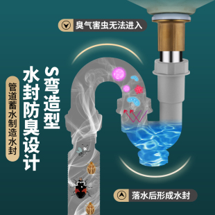 面盆下水管洗脸盆洗手盆拖把池洗菜盆排水管防臭加长可伸缩加长管