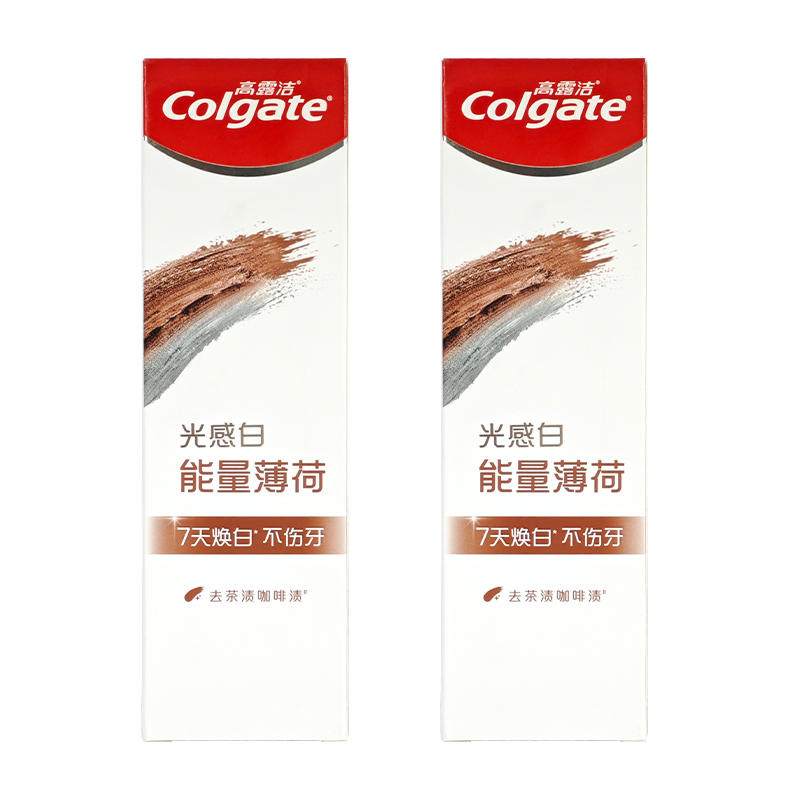 高露洁牙膏光感白能量薄荷牙膏焕白不伤牙减茶渍咖啡渍120g家庭装