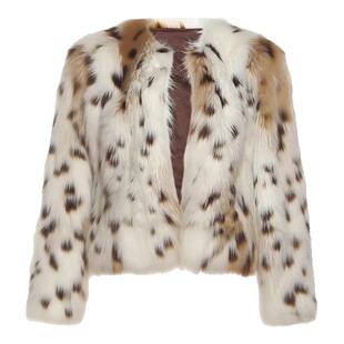 bgc辣妹斯拉夫风秋冬环保皮草外套豹纹高级毛毛开衫上衣长袖毛绒