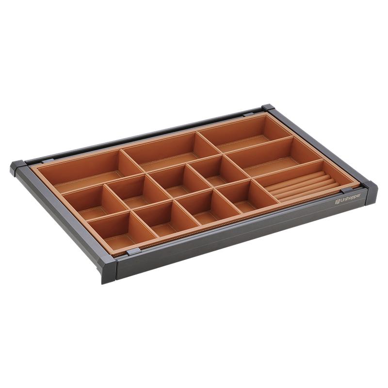 Unihopper库博摩卡皮革衣柜五金伸缩衣柜配件多功能首饰盒格子抽