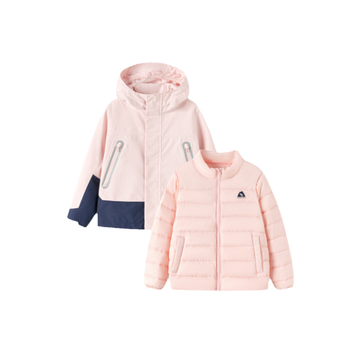 巴拉巴拉冲锋衣三合一男童轻薄羽绒服女童冬装外套户外防风防水潮