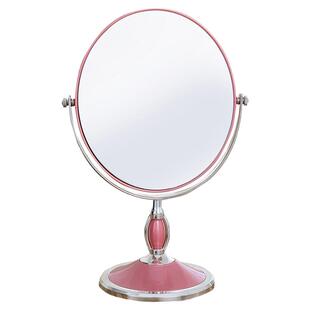 台式化妆镜欧式镜子双面梳妆镜便携折叠结婚公主镜3倍高清放大