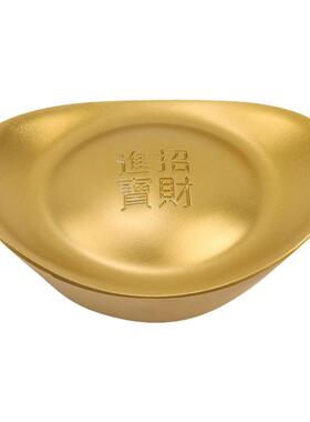 大小号黄铜沙金元宝摆件实心招财进宝道具客厅聚宝盆装饰开业礼品