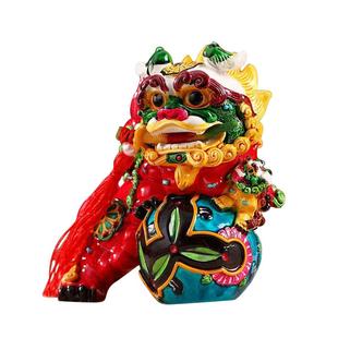 2024新款故宫文创狮子一对装饰品摆件陶瓷手工镇宅招财特色礼物