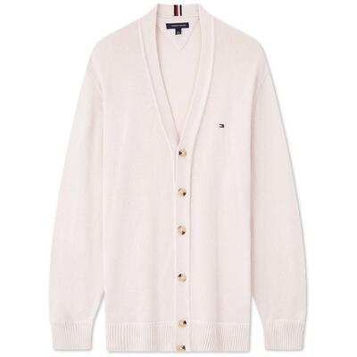 男装通勤纽扣V领针织开衫