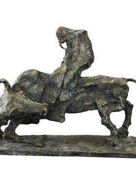 抽象艺术铸铜人物雕塑文化室内