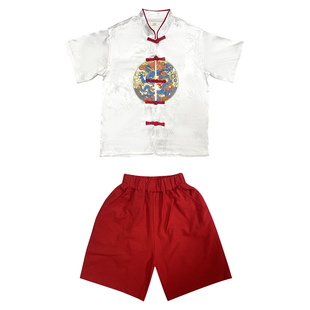 男童唐装汉服新中式国风套装2025新款夏季儿童合唱演出服男孩帅气