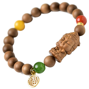 普贤菩萨手串老山檀本命佛女文殊虚空藏不动明王太岁南红玛瑙手链