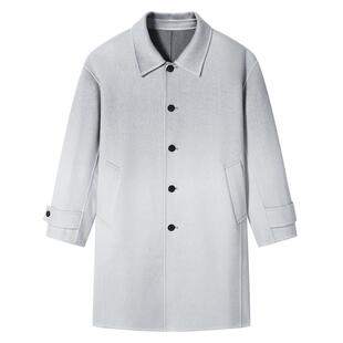 GXG男装 浅灰渐变休闲通勤长款大衣 24冬品G24X264010