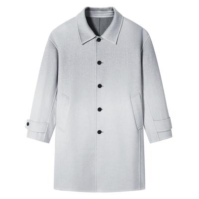 GXG男装 浅灰渐变休闲通勤长款大衣 24冬品G24X264010