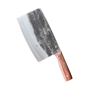 手工锻打锰钢菜刀家用斩切刀商用木柄弹簧钢砍骨刀轻巧锋利切片刀