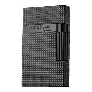 S.T.Dnqnot朗声正品打火机充气纯黄铜侧滑轮个性菱纹巴黎钉送礼物