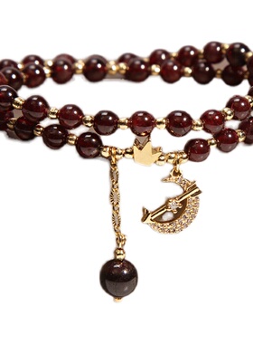 一见倾心双圈石榴石女姐妹手链