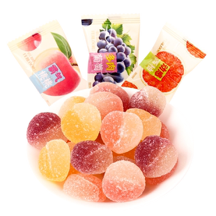 千禧园水果软糖网红零食糖果散装婚庆喜糖西柚白桃葡萄橡皮糖批发