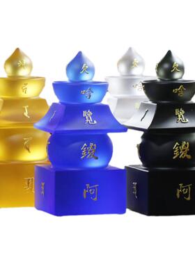 五轮塔琉璃风水供具摆件