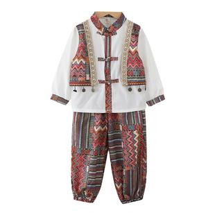 少数民族服装男童傣族服儿童异域风情演出服西双版纳西域公主女童