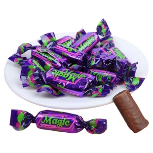俄罗斯风味紫皮糖巧克力夹心果仁网红休闲小零食喜糖年货批发糖果