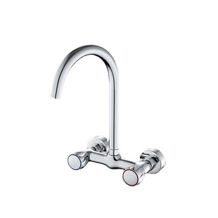 全铜主体入墙式厨房水龙头冷热双把双手轮菜盆水槽洗衣池混水阀