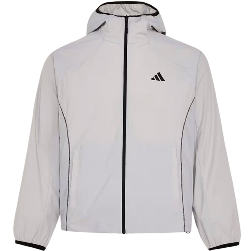 adidas阿迪达斯男子健身运动休闲跑步训练连帽夹克薄外套KY9999