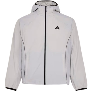 adidas阿迪达斯男子健身运动休闲跑步训练连帽夹克薄外套KY9999