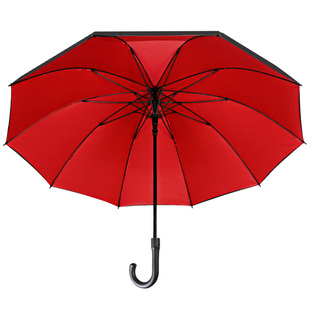 长柄特大雨伞超大号三四人弯钩弯柄暴雨双层防晒加固抗风广告定制