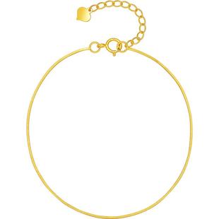 周六福黄18K金手链女蛇骨链手饰多彩金Au750时尚新年礼物送女友